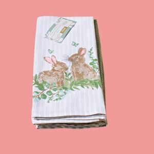 House & Garden Set of 3 Kitchen Towels Bunny Print 100% Cotton